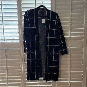 Versona Black and White Grid Cardigan